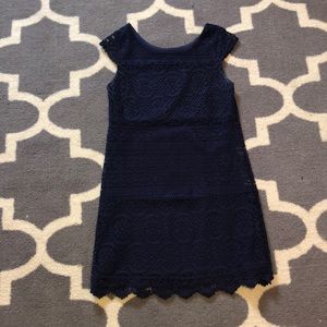 Blue lace mini dress